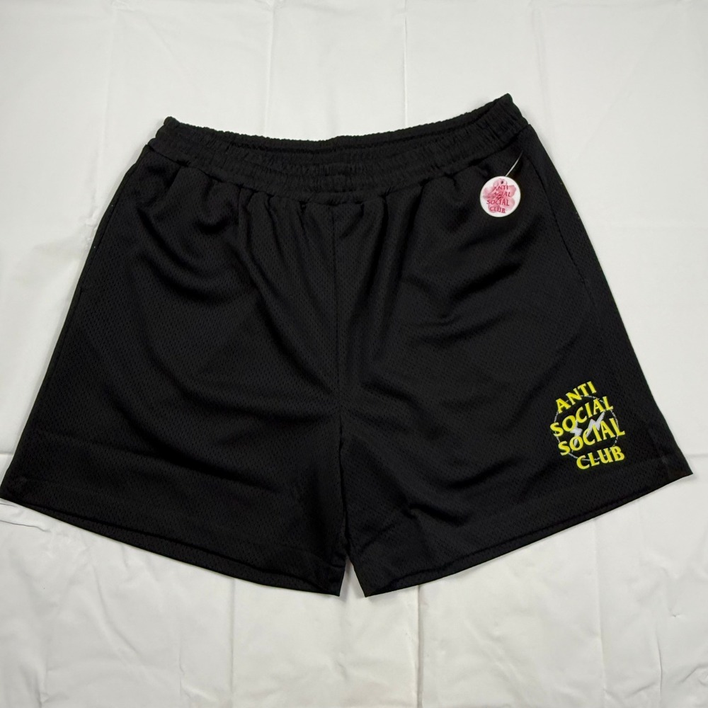 Anti Social Social Club Fragment Design Half Tone Logo Mesh Shorts Black XXL